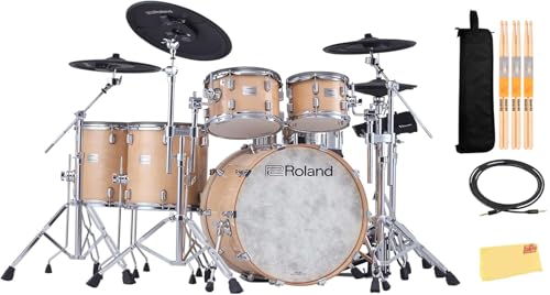 Roland VAD716-GN V-Drums Acoustic Design Electronic Drum Set - Gloss Natural w/ Audio Cable