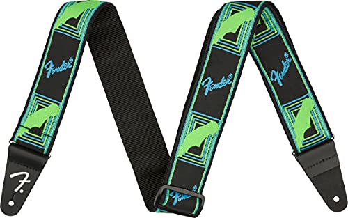 Fender Neon Monogrammed 2-Inch Guitar Strap - Blue and Green