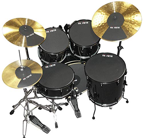 Vic Firth MUTEPP6 Drum and Cymbal Mute Prepack - 10”, 12”, 14”, 16", 22", HiHat, and Cymbals (2)