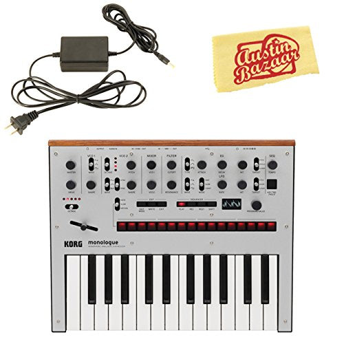 Korg Monologue Monophonic Analog Synthesizer - Silver w/ Power Supply
