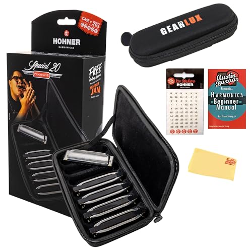 Hohner Special 20 Harmonica - Keys of G, A, C, D, E w/ Zip Pouch