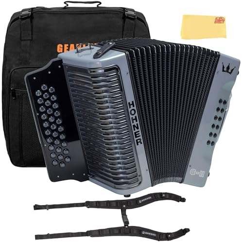 Hohner Corona C-II F/Bb/Eb Accordion - Silver Rainbow w/ Gig Bag