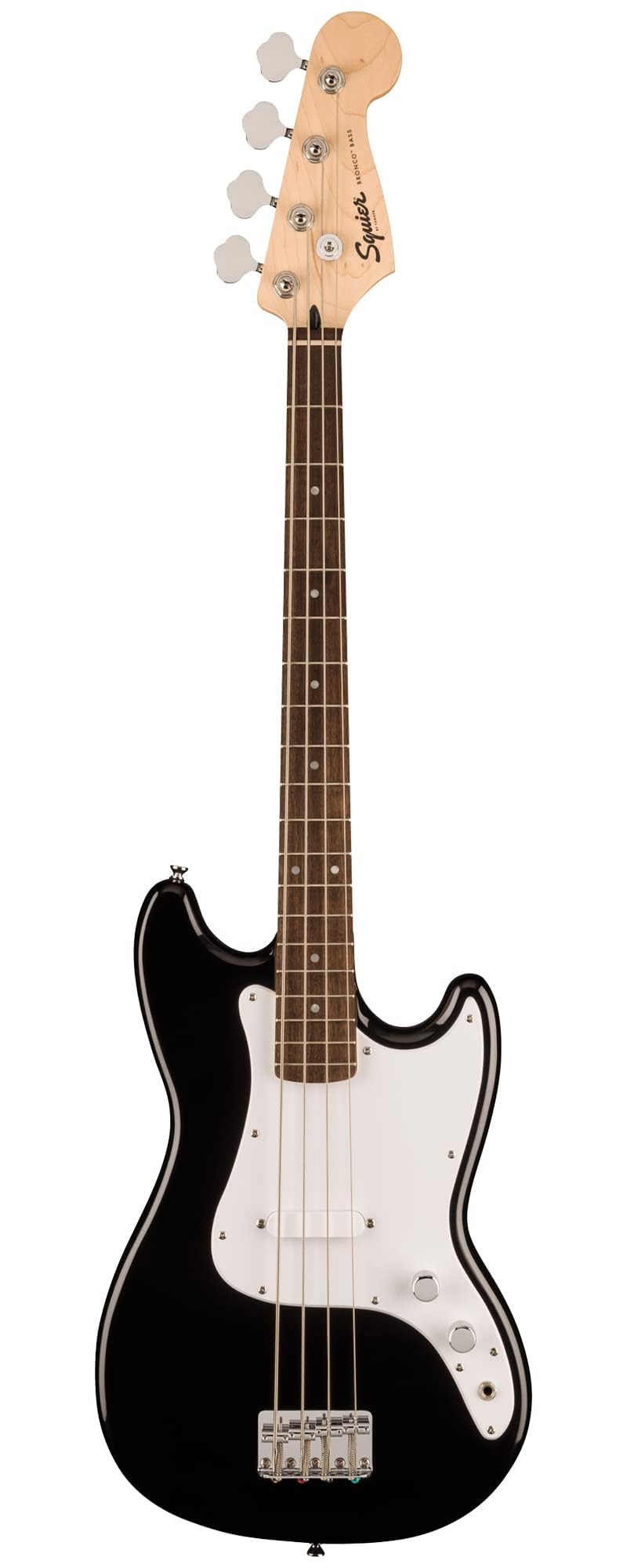Fender Squier Sonic Bronco Bass Guitar - Black w/ Mustang Micro