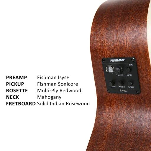 Parkwood GA28GT Grand Auditorium Cutaway Semi Acoustic Guitar - Natural