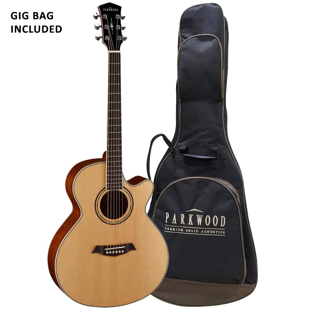 Parkwood S67 Grand Concert Cutaway Semi Acoustic Guitar - Natural