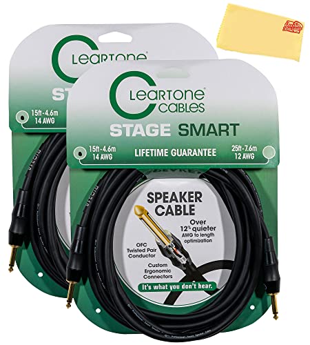 Cleartone 15-Foot Stage Smart Speaker Cable, 14 AWG - 2 Pack