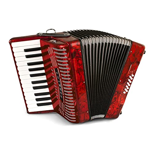 Hohner Hohnica 1303 12 Bass Piano Accordion - Pearl Red