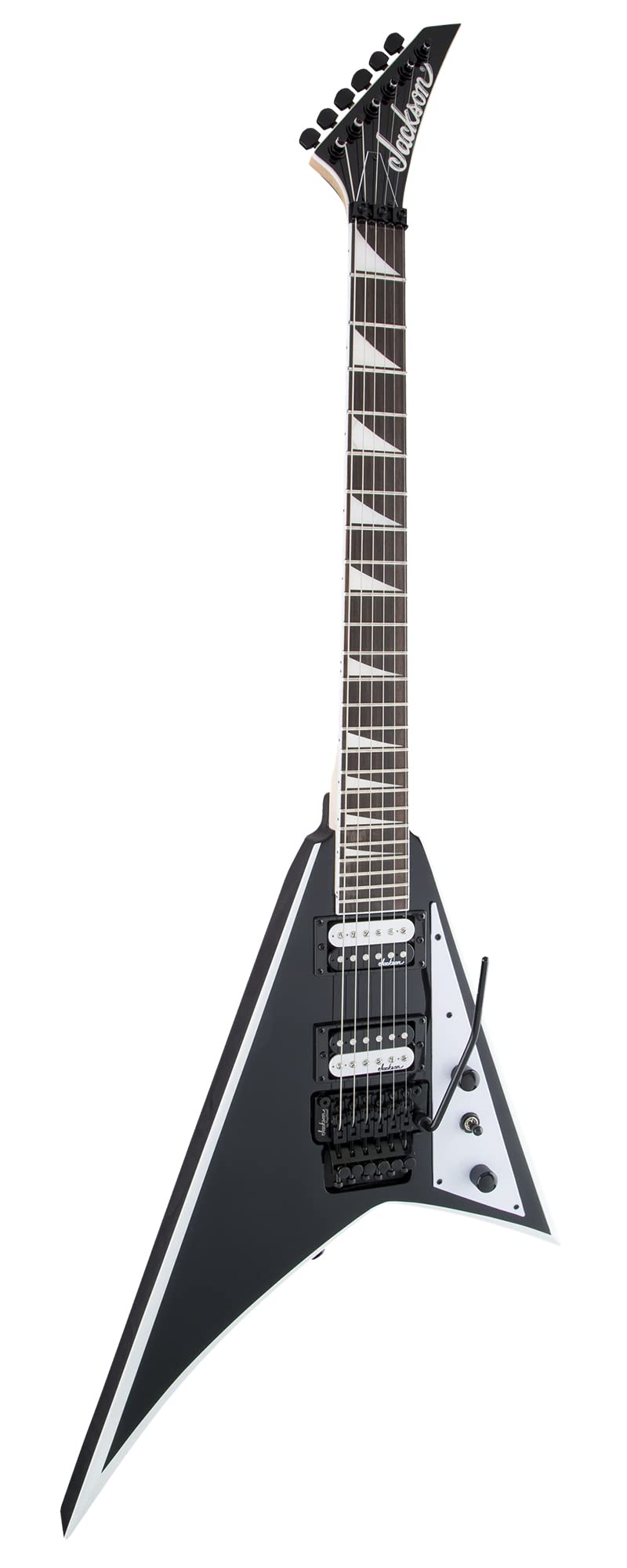 Jackson JS Series JS32 Rhoads Electric Guitar - Black with White Bevels w/ Instrument Cable
