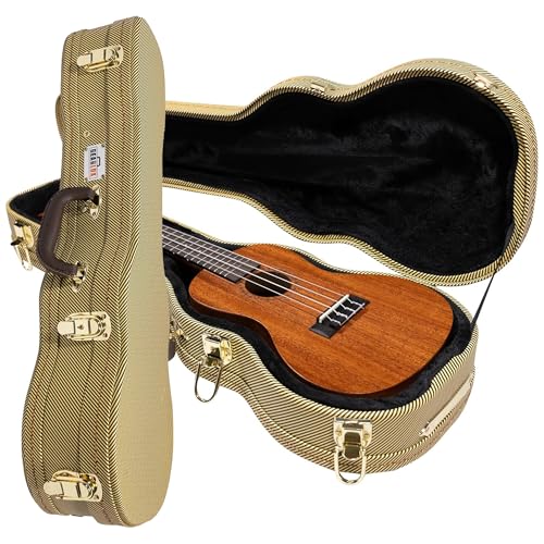 Gearlux Wooden Concert Ukulele Case - Tweed