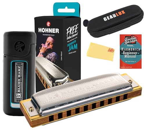 Hohner 532 Blues Harp MS Harmonica - Key of D w/ Instructional Manual