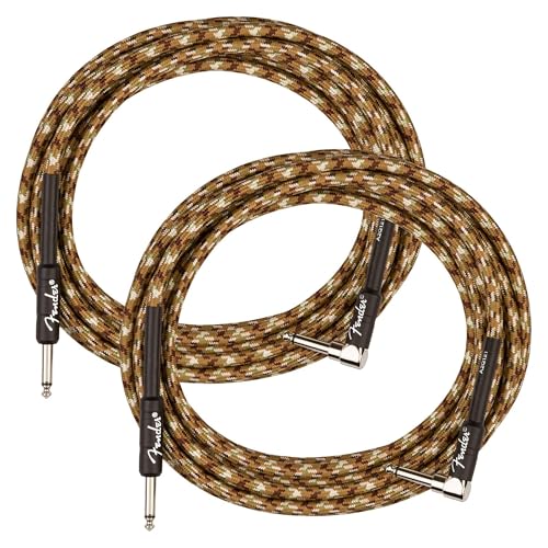 Fender 18.6-Foot Professional Instrument Cable, Straight-Angled, Desert Camo - 2 Pack
