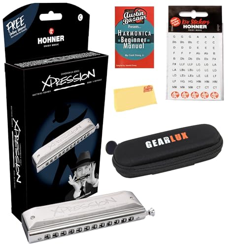 Hohner Xpression Chromatic Harmonica - Key of C w/ Key Stickers