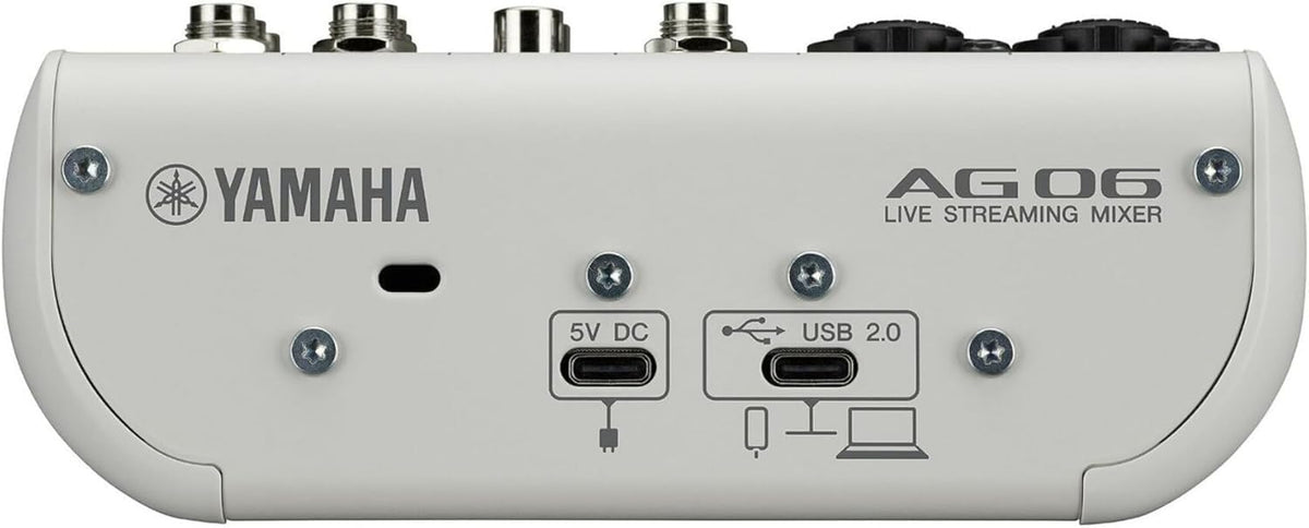 Yamaha AG06MK2 6-Channel Live Streaming Loopback Audio USB Mixer - White