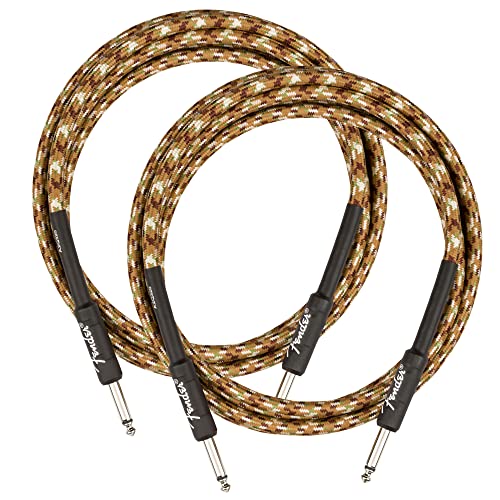 Fender 10-Foot Professional Tweed Instrument Cable, Straight-Straight, Desert Camo - 2 Pack