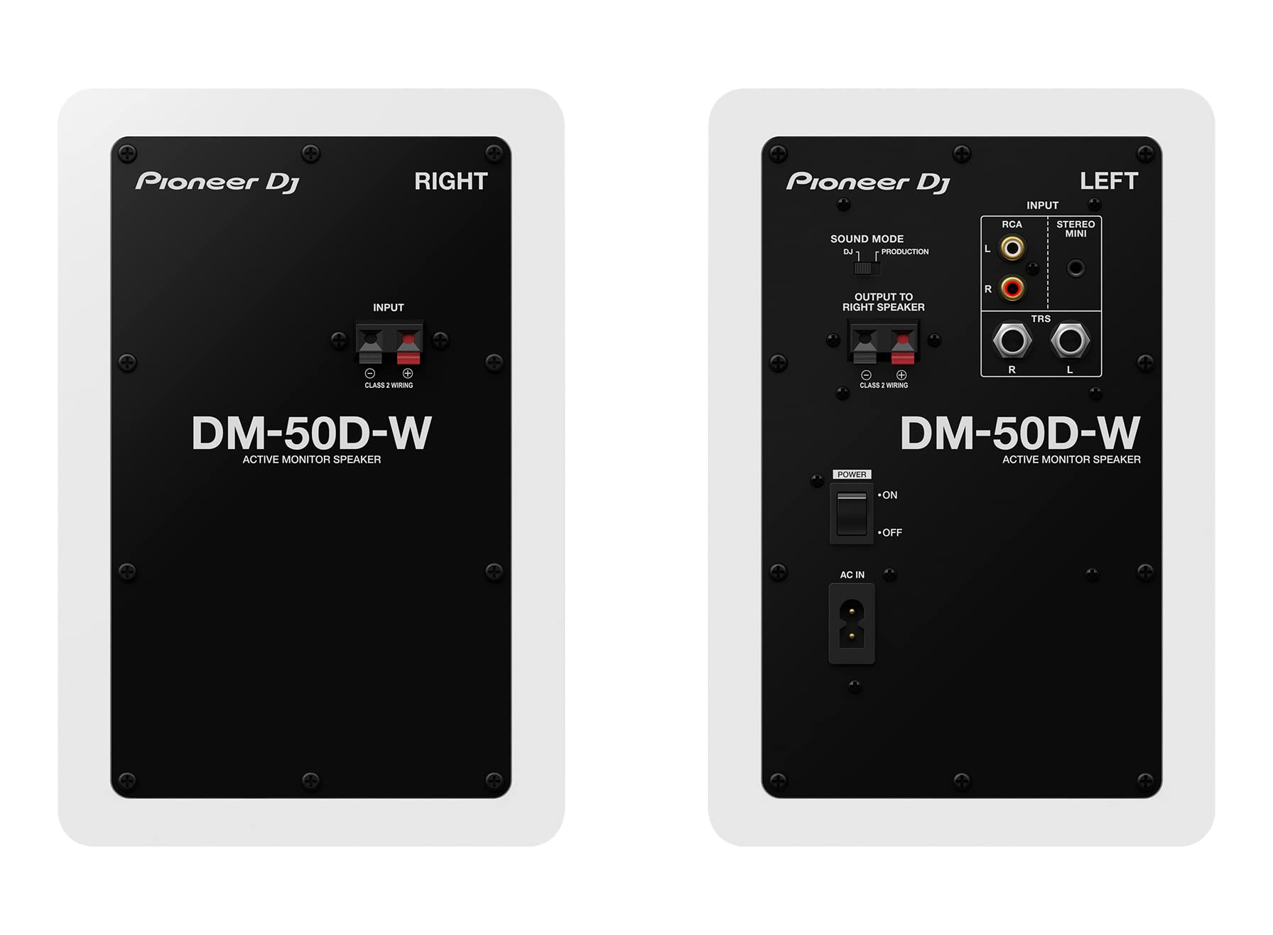 Pioneer DJ DM-50D 5-Inch Desktop Active Monitor Speaker - White