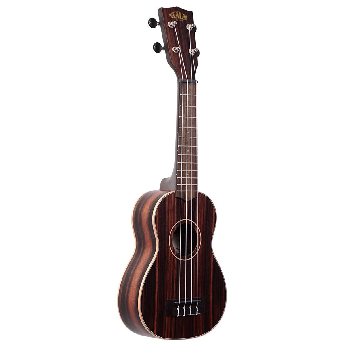 Kala KA-EBY-S Striped Ebony Soprano Ukulele w/ Gig Bag
