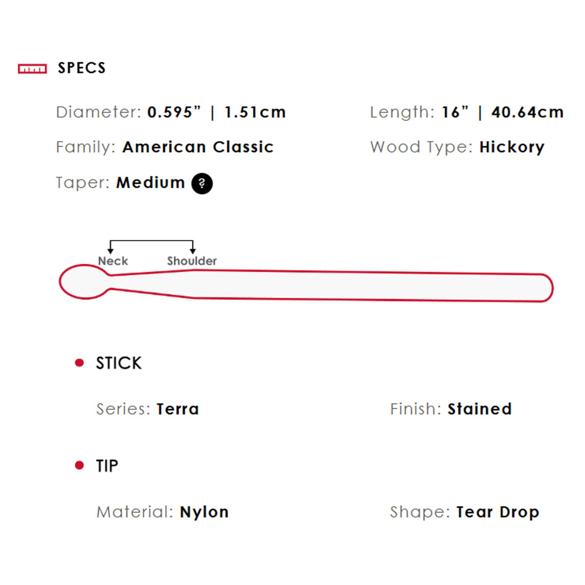 Vic Firth American Classic 5B Terra Nylon Tip Drumsticks - 12 Pack