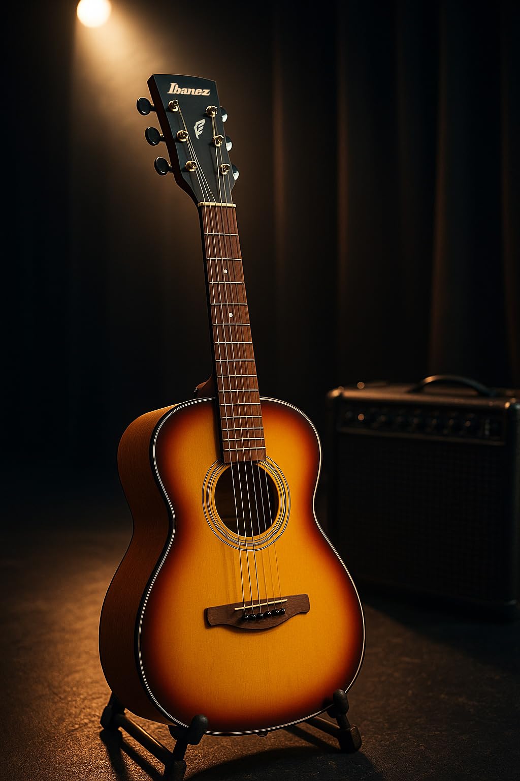 Ibanez PN50 PF Performance Parlor Acoustic Guitar - Open Pore Brown Sunburst w/ Hard Case