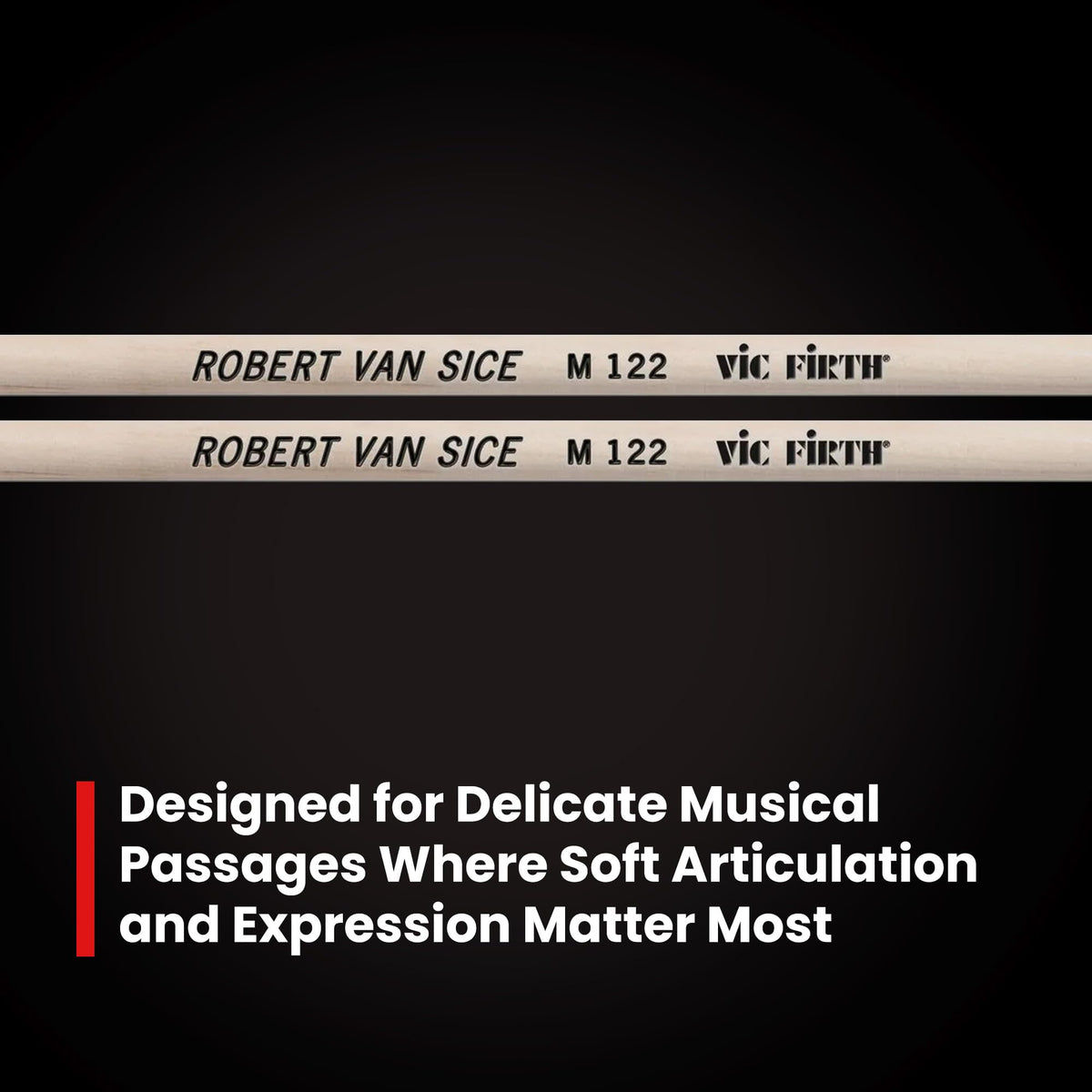 Vic Firth M122 Robert Van Sice Keyboard Mallets - Soft, Synthetic Core