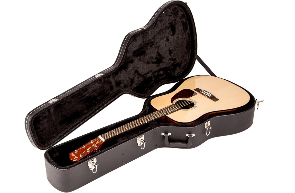 Fender Flat-Top Dreadnought Acoustic Guitar Case - Black w/ Strap