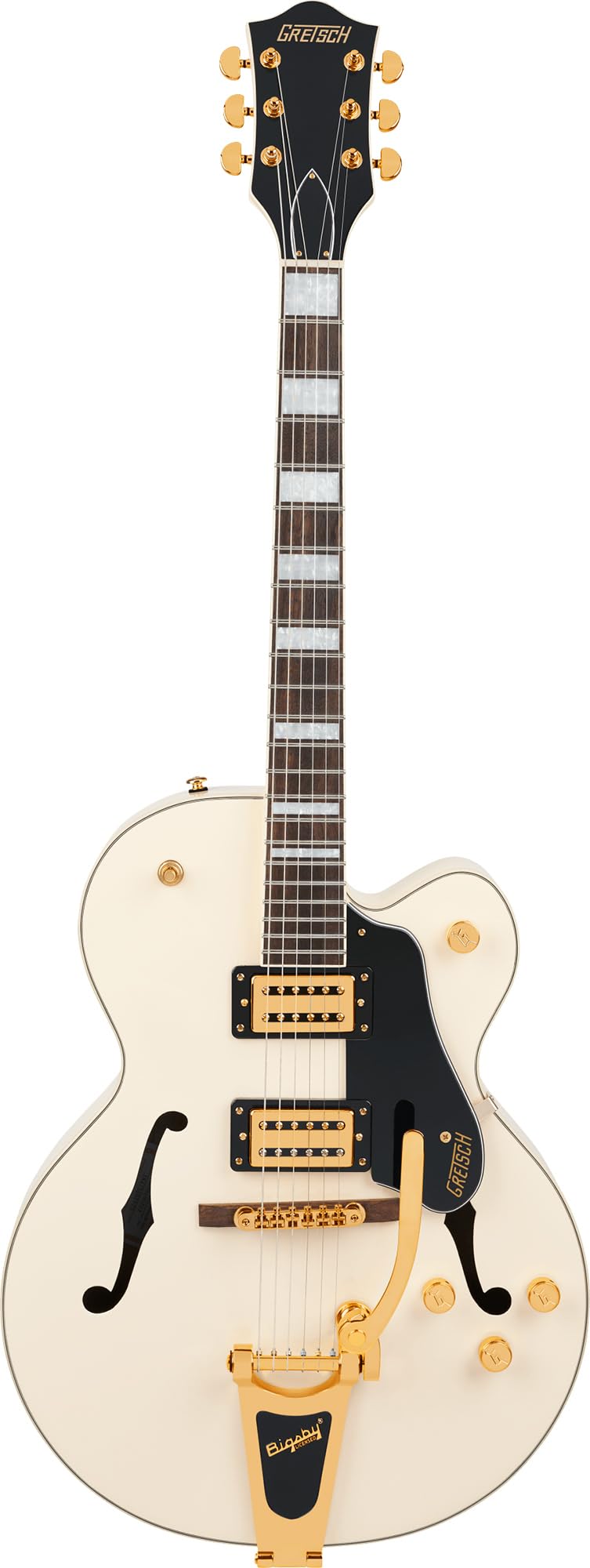 Gretsch G2420TG Streamliner Hollow Body with Bigsby Electric Guitar - Vintage White w/ Strap