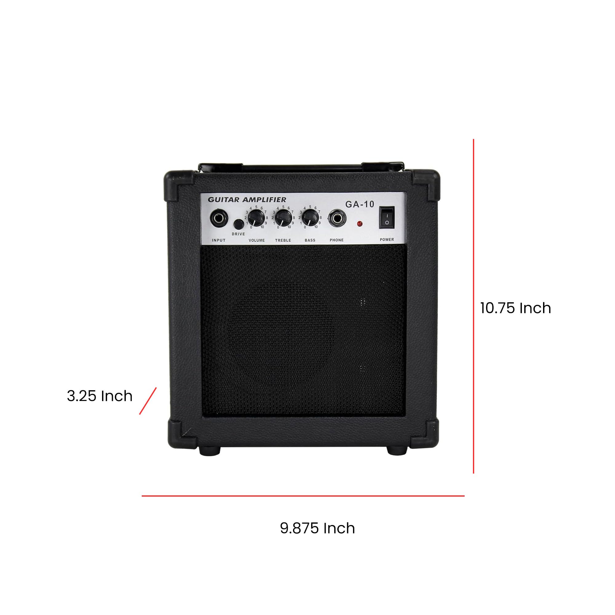 Gearlux GA10 10-Watt Electric Guitar Amplifier - Black
