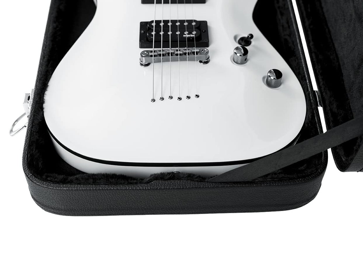 Gator GWE-ELEC Hardshell Wood Case for Electric Guitar w/ Instrument Cable