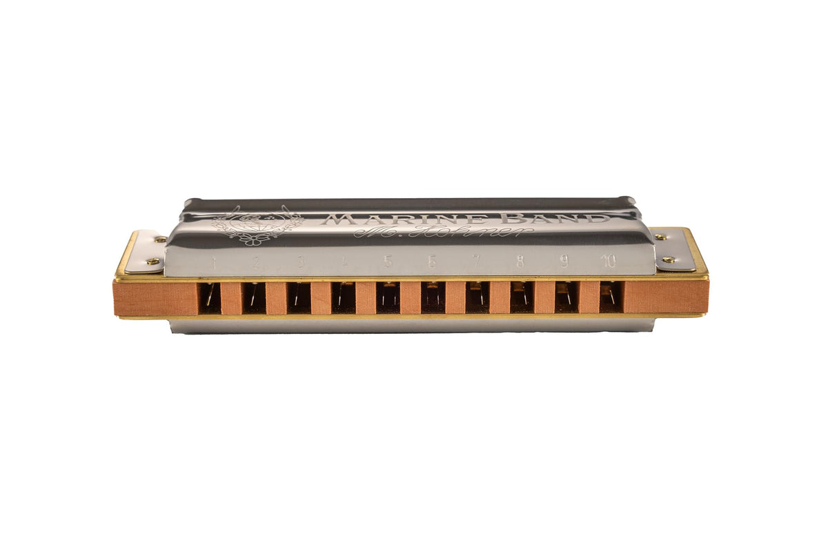 Hohner Marine Band 1896 Harmonica - Key of B Flat w/ Instructional Manual