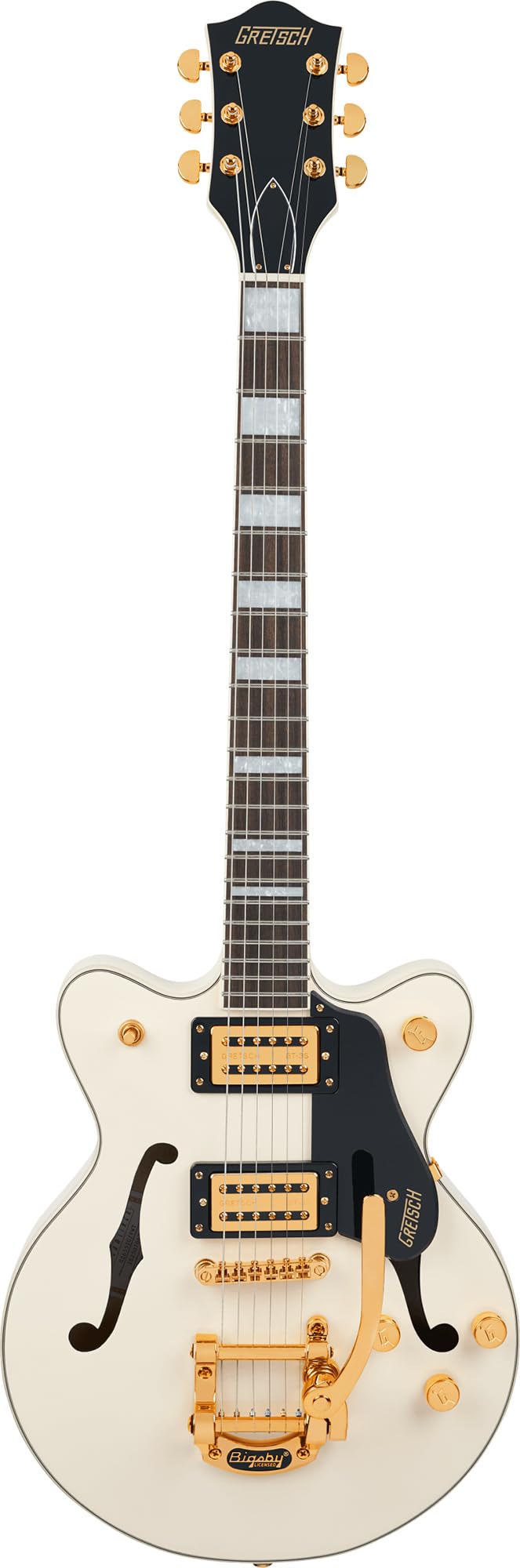 Gretsch G2655TG Streamliner Center Block Jr. Double-Cut - Vintage White w/ Strap