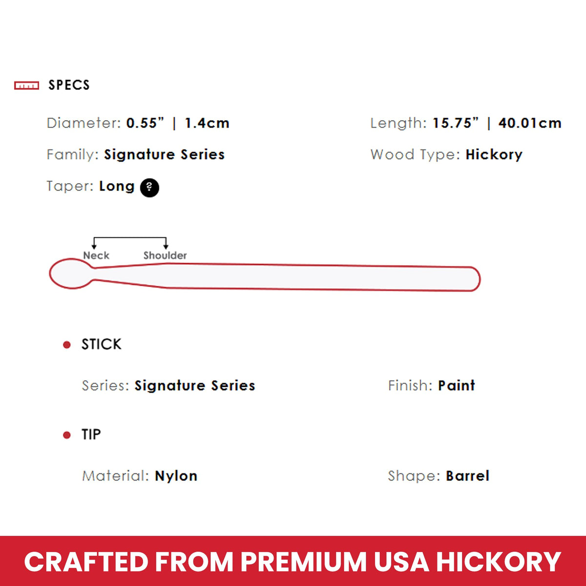 Vic Firth SSGN Signature Series Steve Gadd Nylon Tip Drumsticks