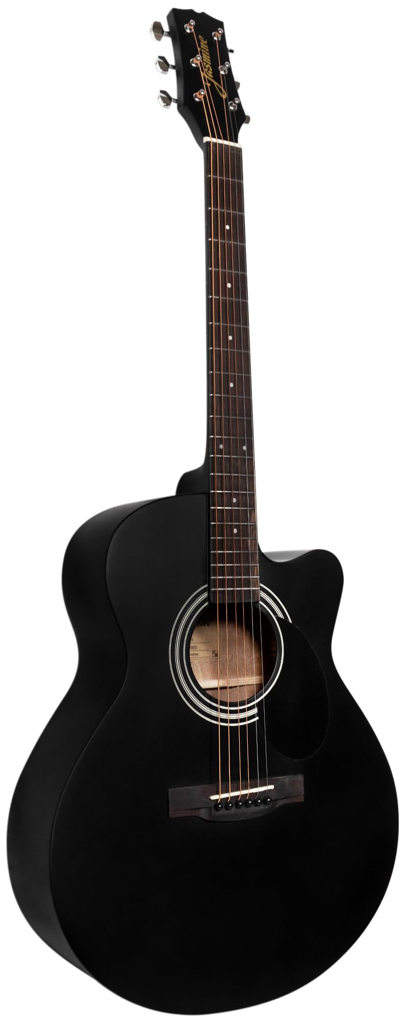 Jasmine S34C NEX Orchestra-Style Cutaway Acoustic Guitar - Black w/ Hard Case