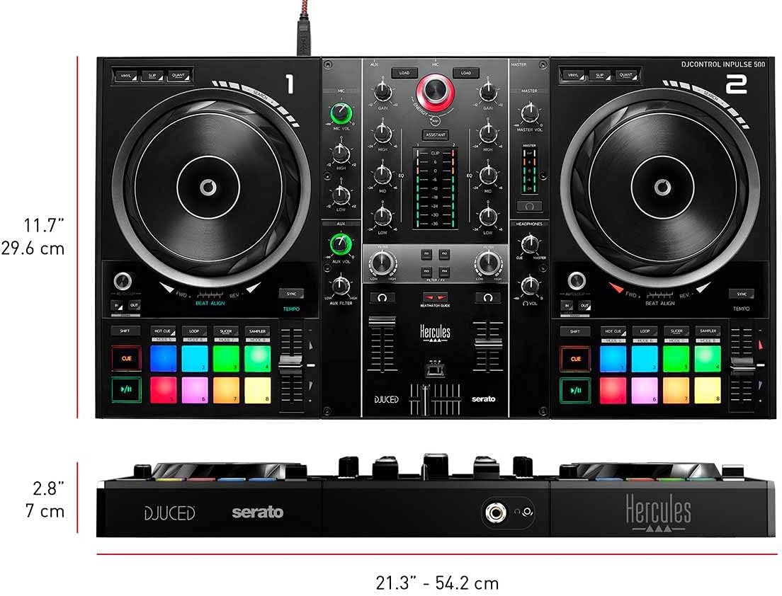 Hercules DJControl Inpulse 500 MK2 2-Channel DJ Controller w/ Case