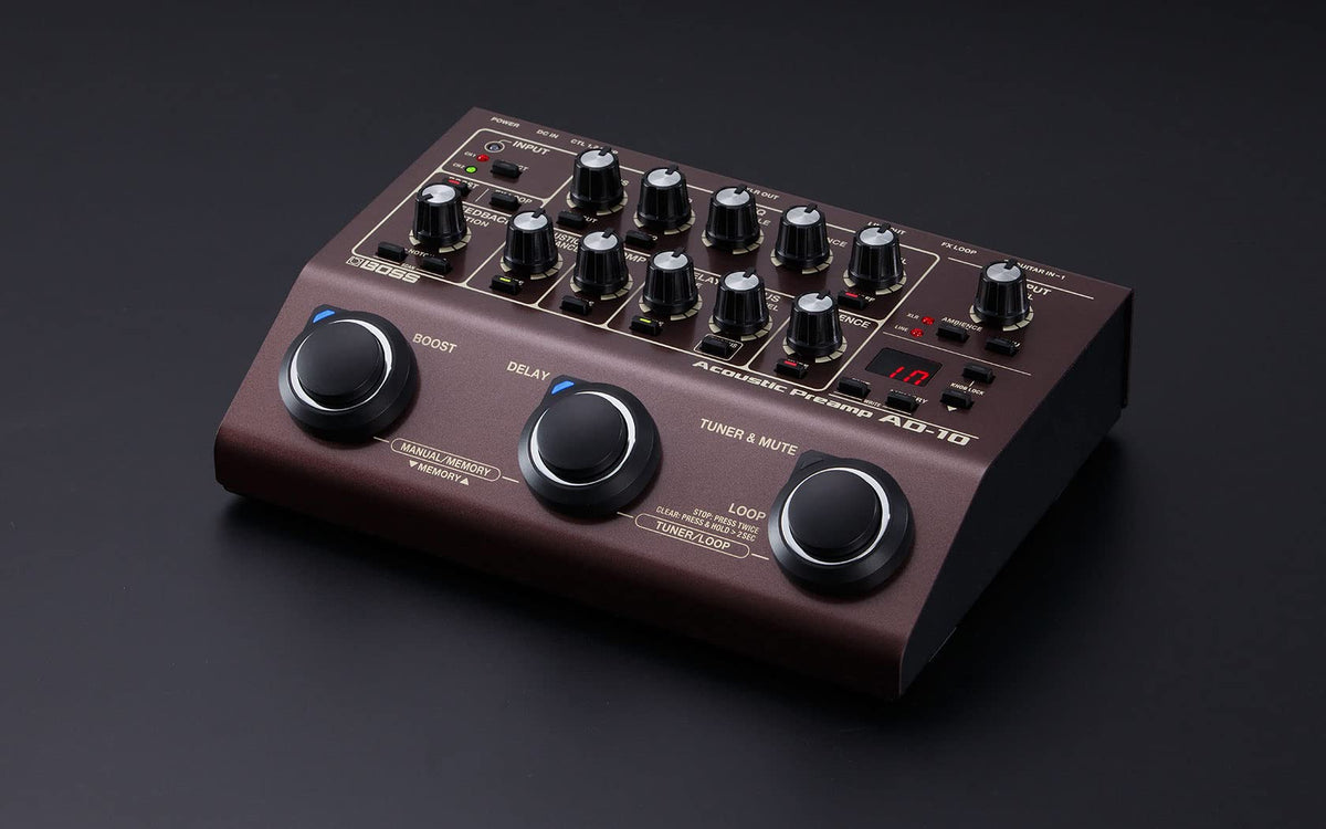Boss AD-10 Acoustic Preamp w/ Instrument Cables