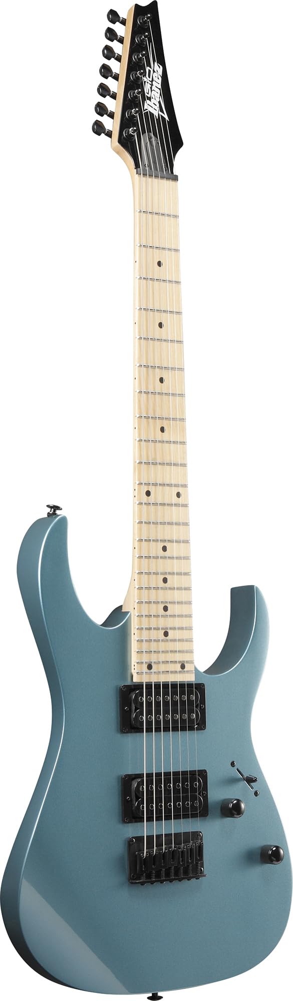 Ibanez GRG7221M RG Gio 7-String Electrc Guitar - Metallic Light Blue w/ Amplifier