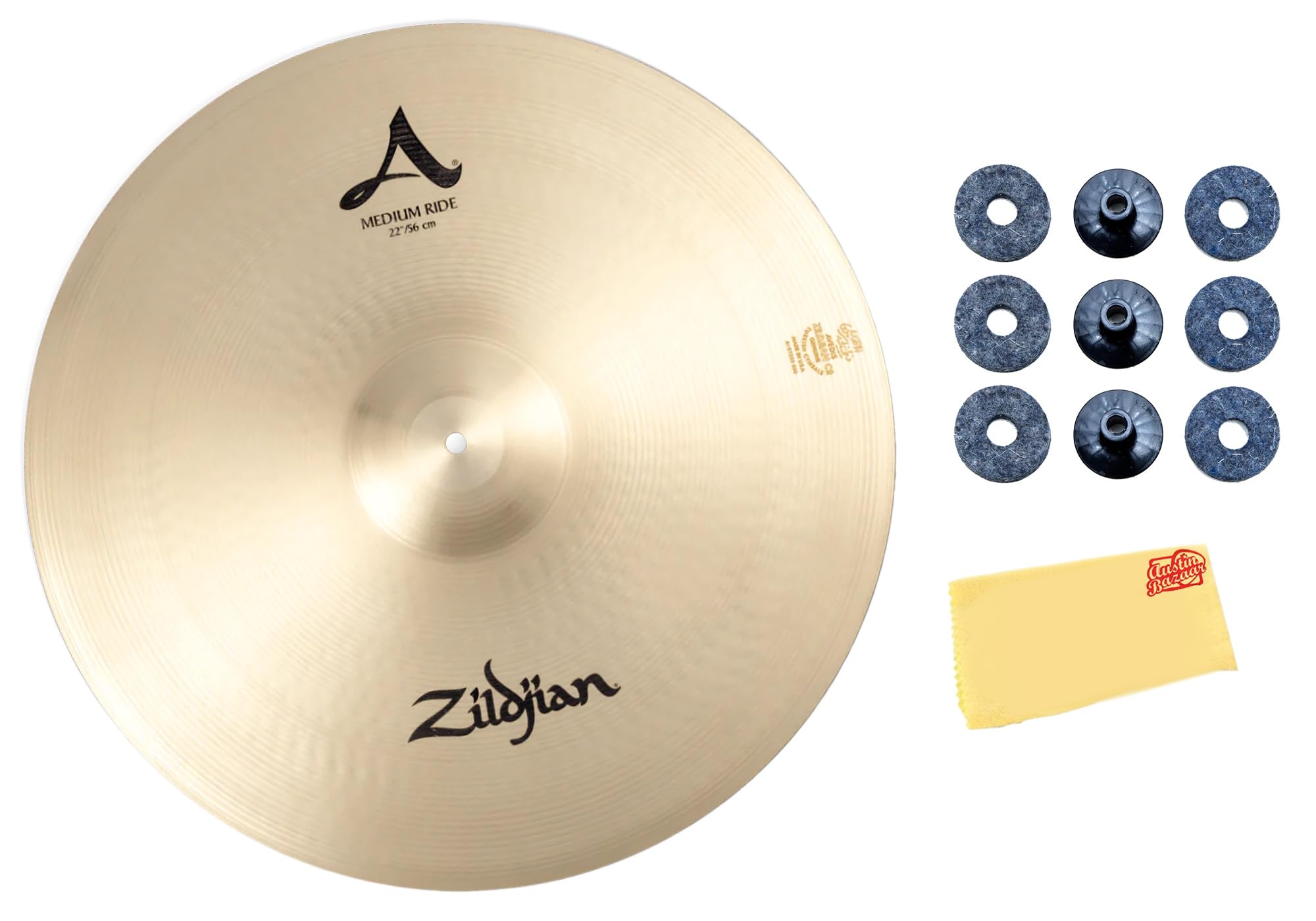 Zildjian A0036 22" A Medium Ride Cymbal w/ Drumsticks