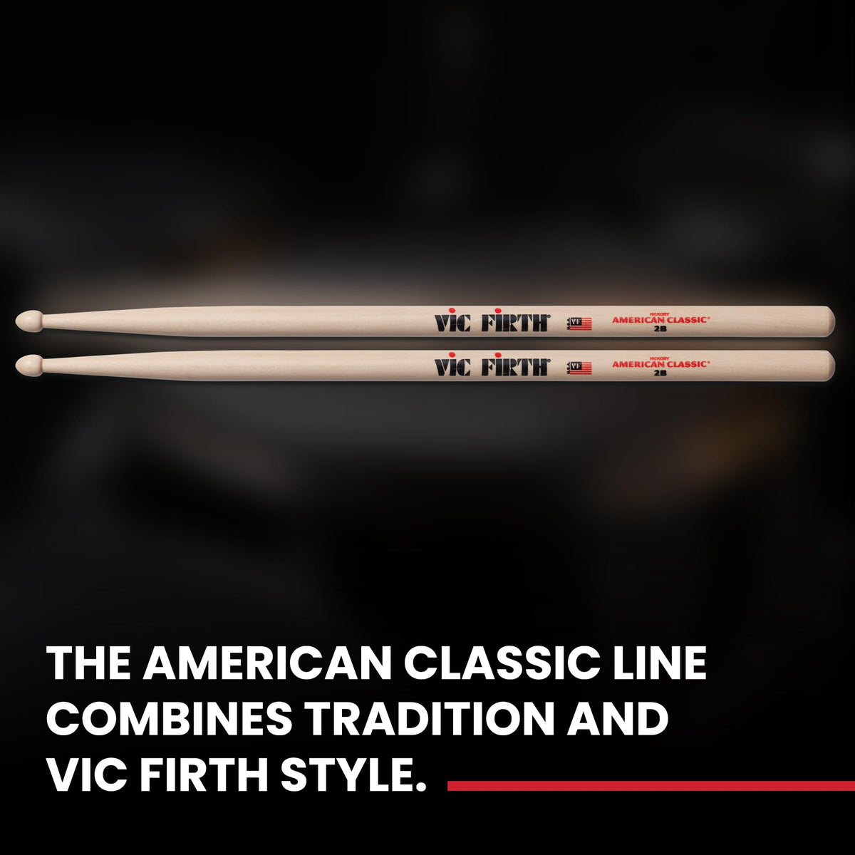 Vic Firth American Classic 2B Drumsticks - 3 Pairs with Austin Bazaar Polishing Cloth
