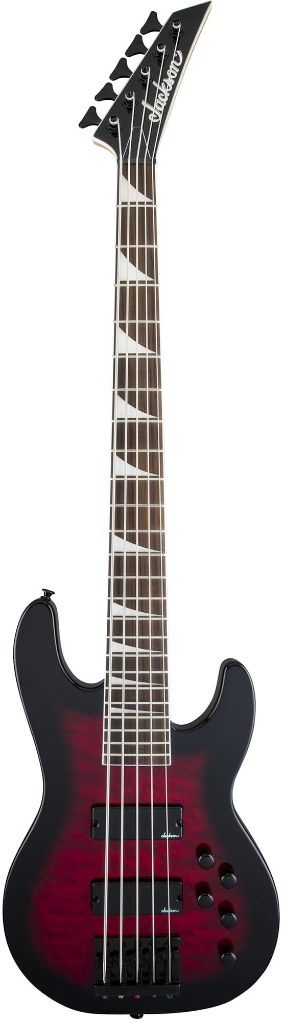 Jackson Concert Bass JS3VQ Bass Guitar - Transparent Red Burst w/ Instrument Cable