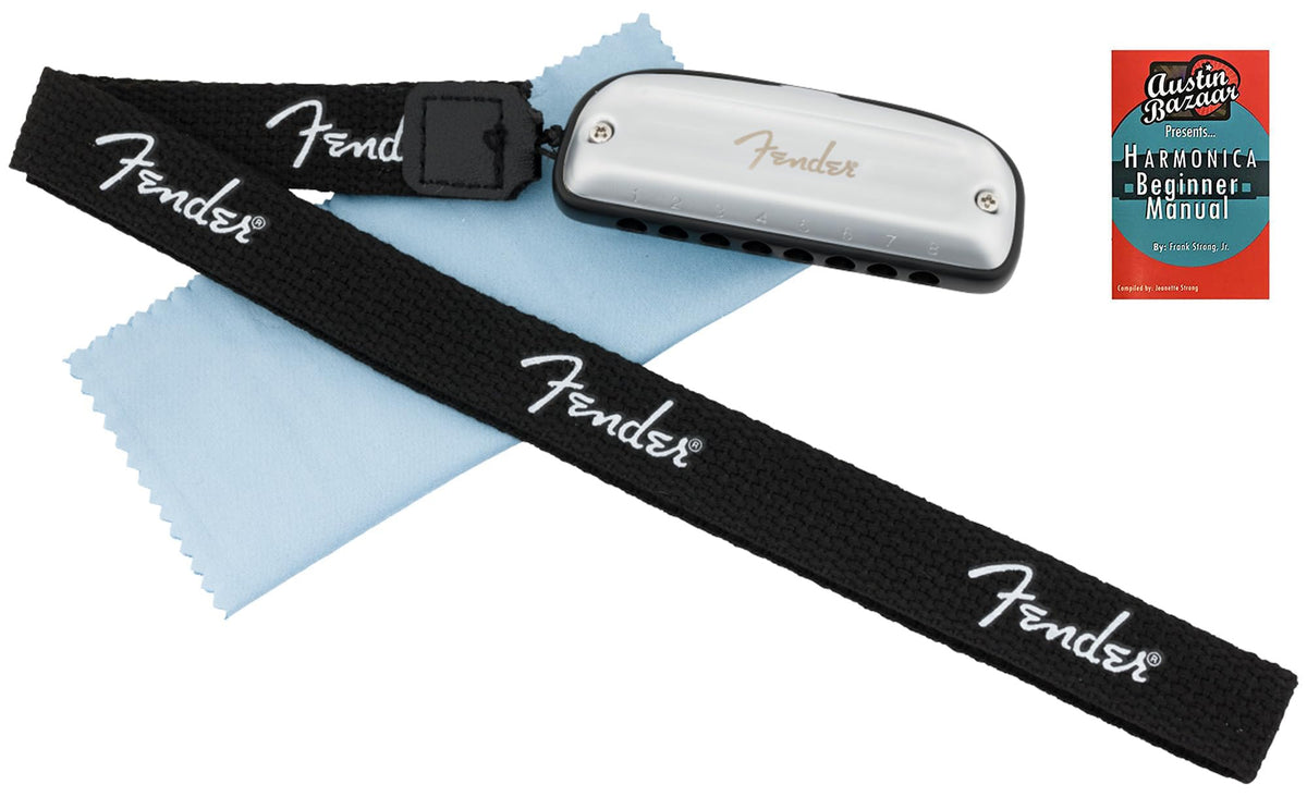 Fender Blues Junior Diatonic 8-Hole Harmonica - Key of G w/ Austin Bazaar Instructional Manual