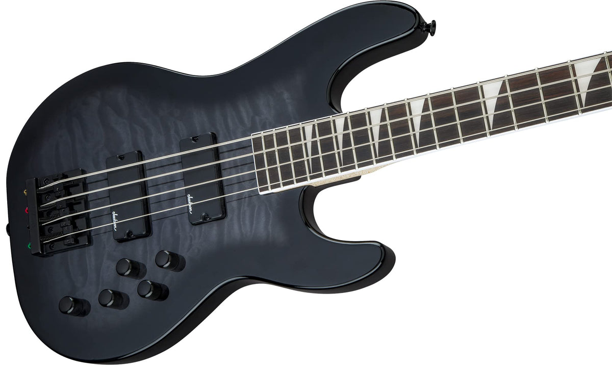 Jackson JS Series Concert Bass JS3Q Bass Guitar - Transparent Black Burst w/ Instrument Cable