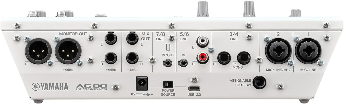Yamaha AG08 Live Streaming 8-Channel Mixer - White