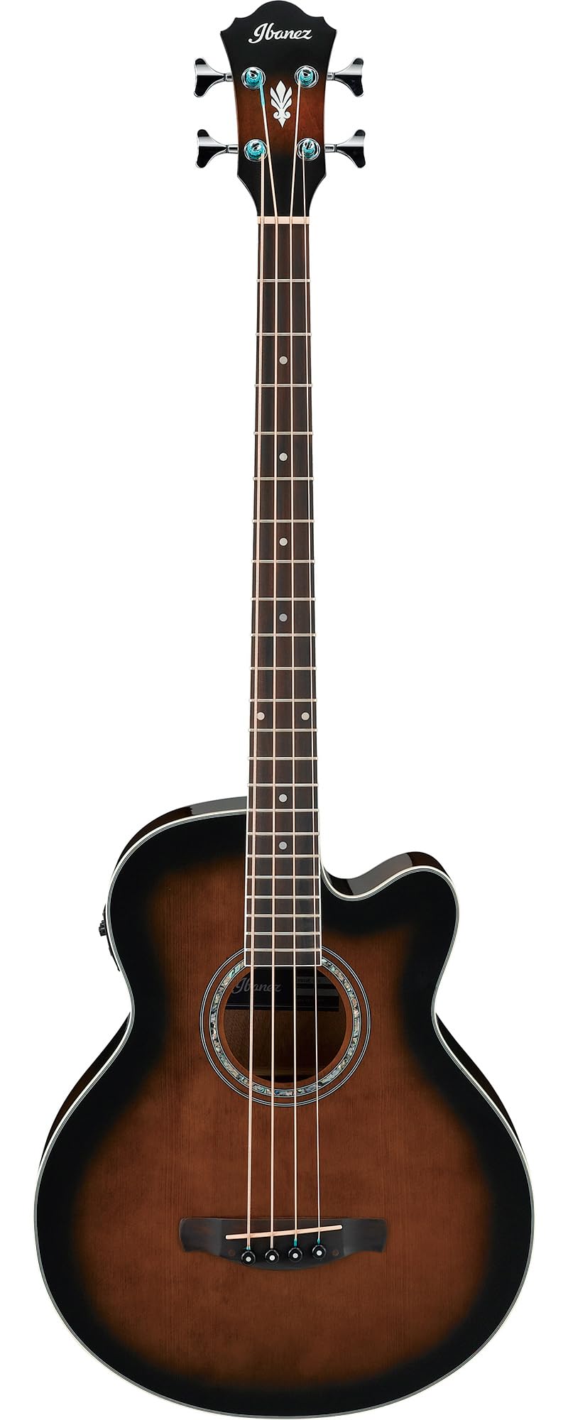 Ibanez AEB10E Acoustic-Electric Bass Guitar - Dark Violin Sunburst w/ Gig Bag