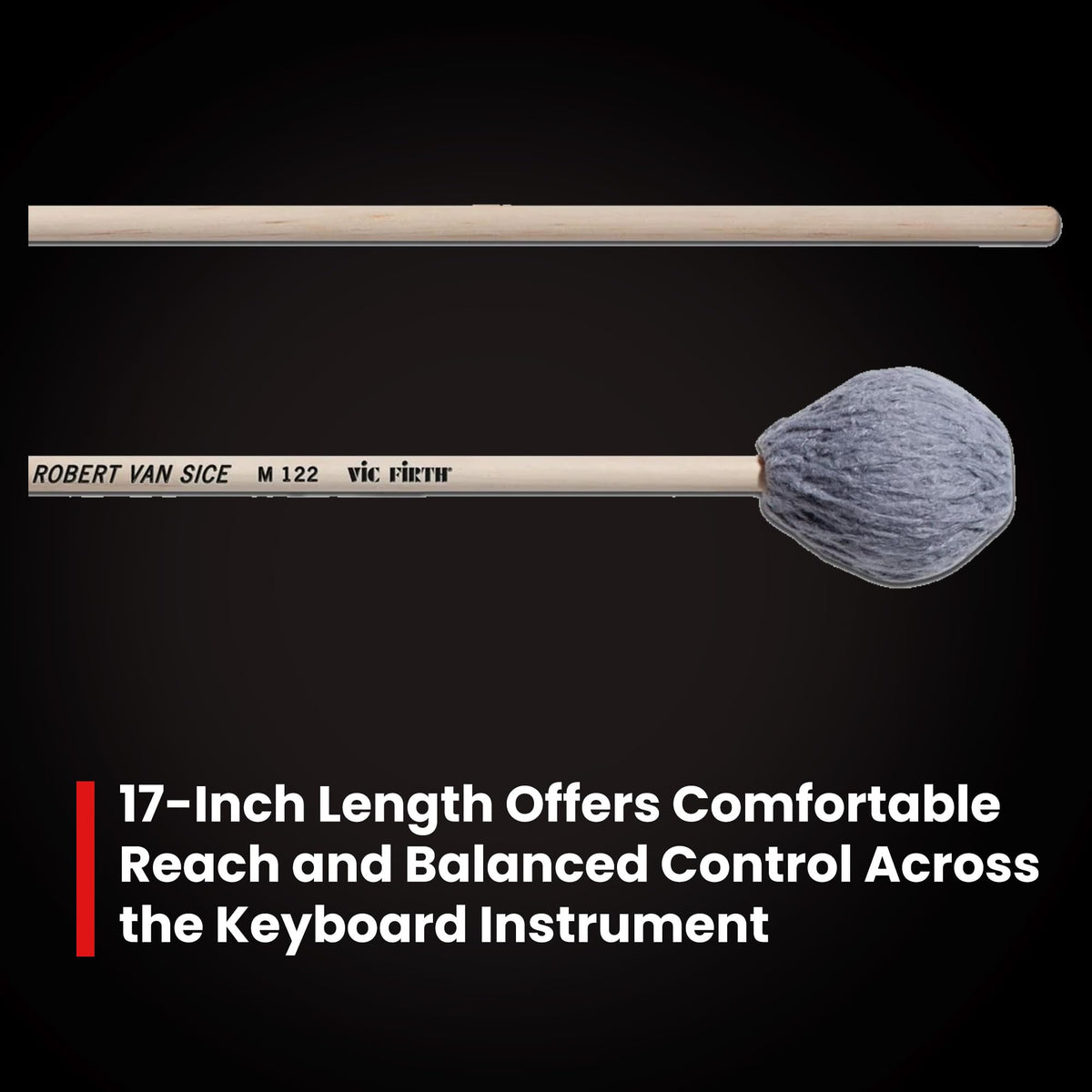 Vic Firth M122 Robert Van Sice Keyboard Mallets - Soft, Synthetic Core