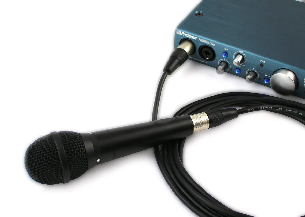 Gearlux 3.2-Foot XLR Microphone Cable, Fully Balanced, Male to Female, Black - 2 Pack
