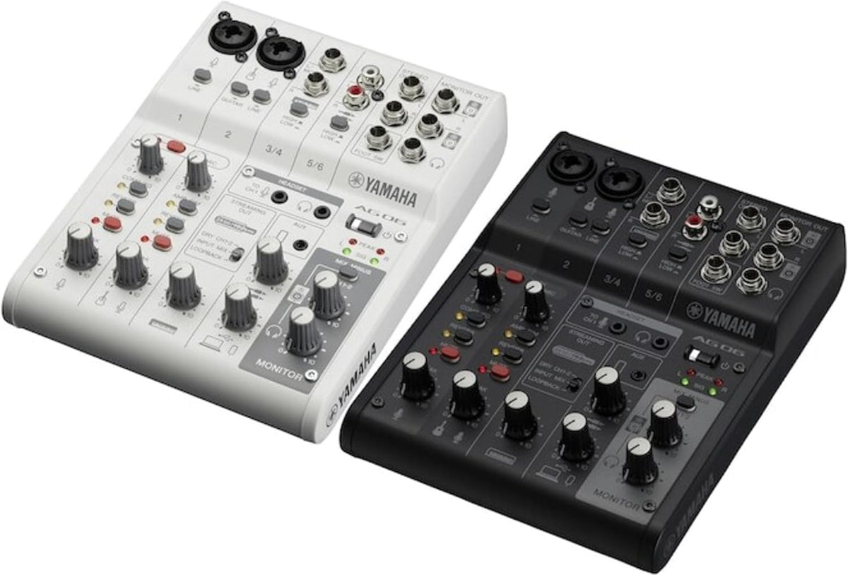 Yamaha AG06MK2 6-Channel Live Streaming Loopback Audio USB Mixer - Black