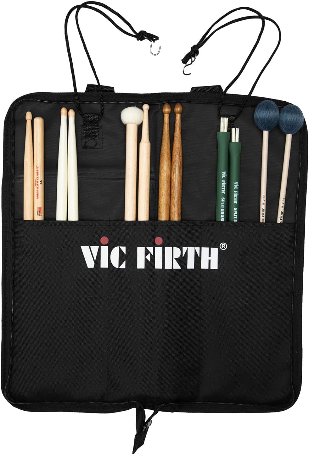 Vic Firth American Classic 5A Nylon Tip Drumsticks - 3 Pack w/ Stick Bag