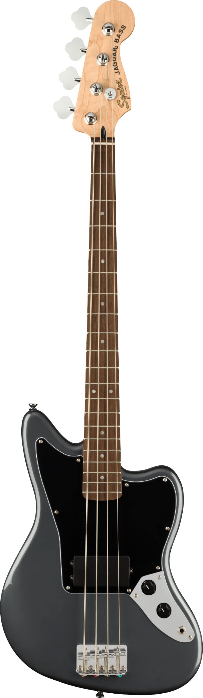 Fender Squier Affinity Jaguar Bass H - Charcoal Frost Metallic w/ Rumble 15 Amplifier