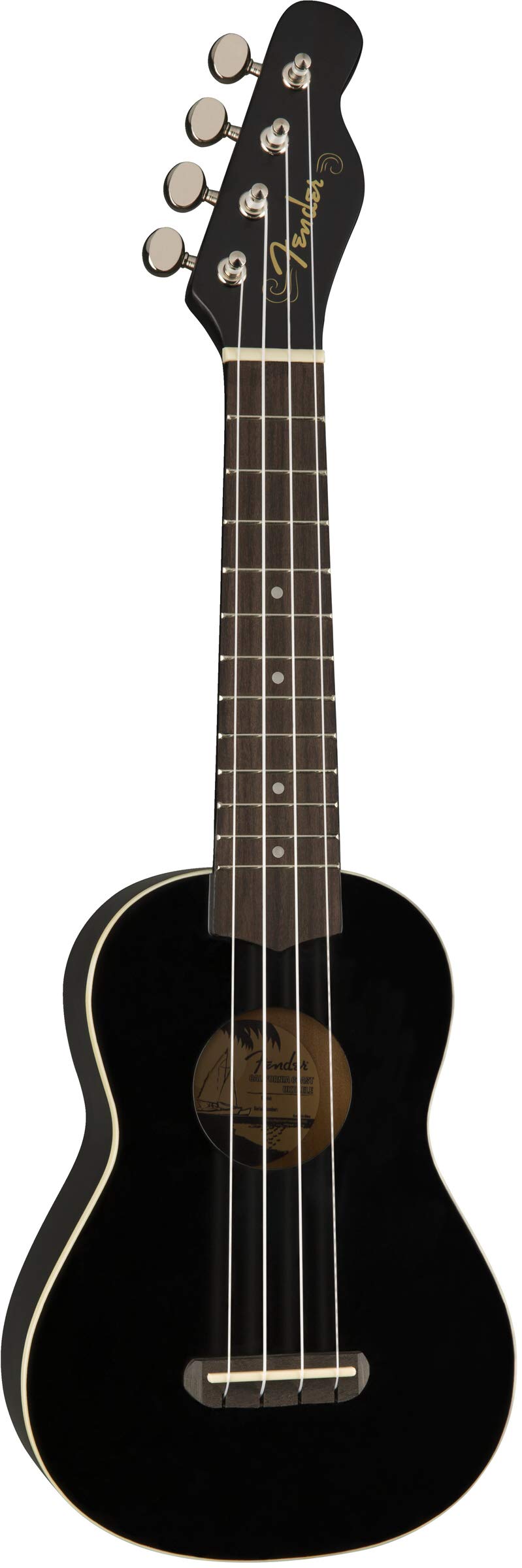 Fender Venice Soprano Ukulele - Black w/ Hard Case
