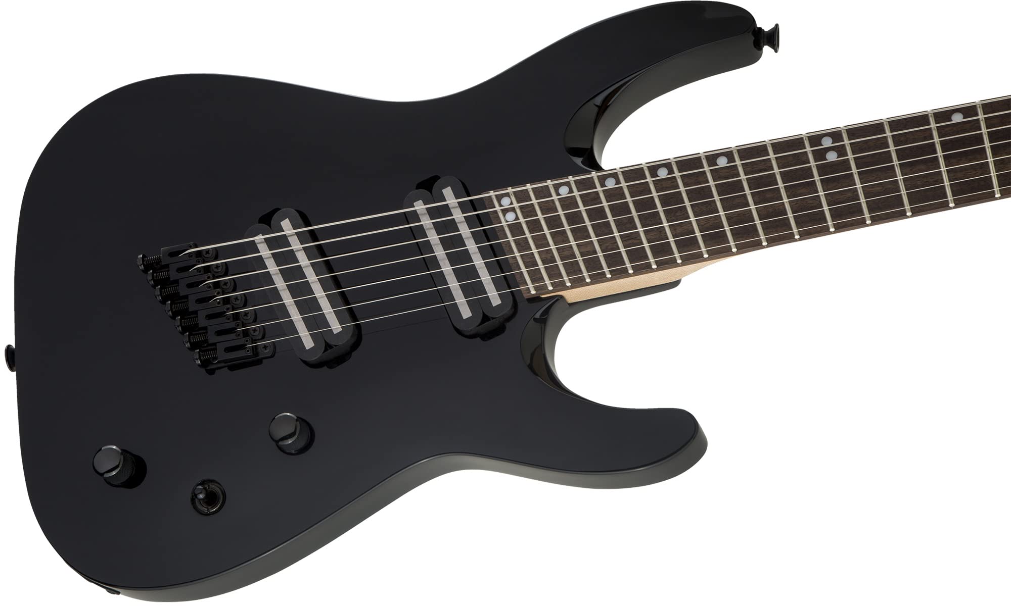 Jackson X Series Dinky Arch Top DKAF7 MS Electric Guitar - Gloss Black w/ Instrument Cable