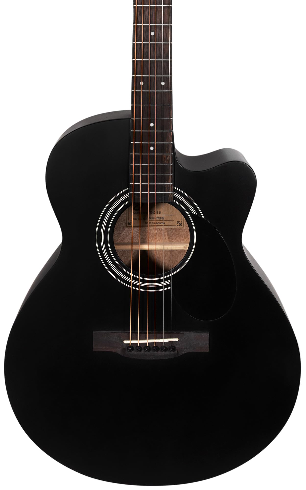 Jasmine S34C NEX Orchestra-Style Cutaway Acoustic Guitar - Black