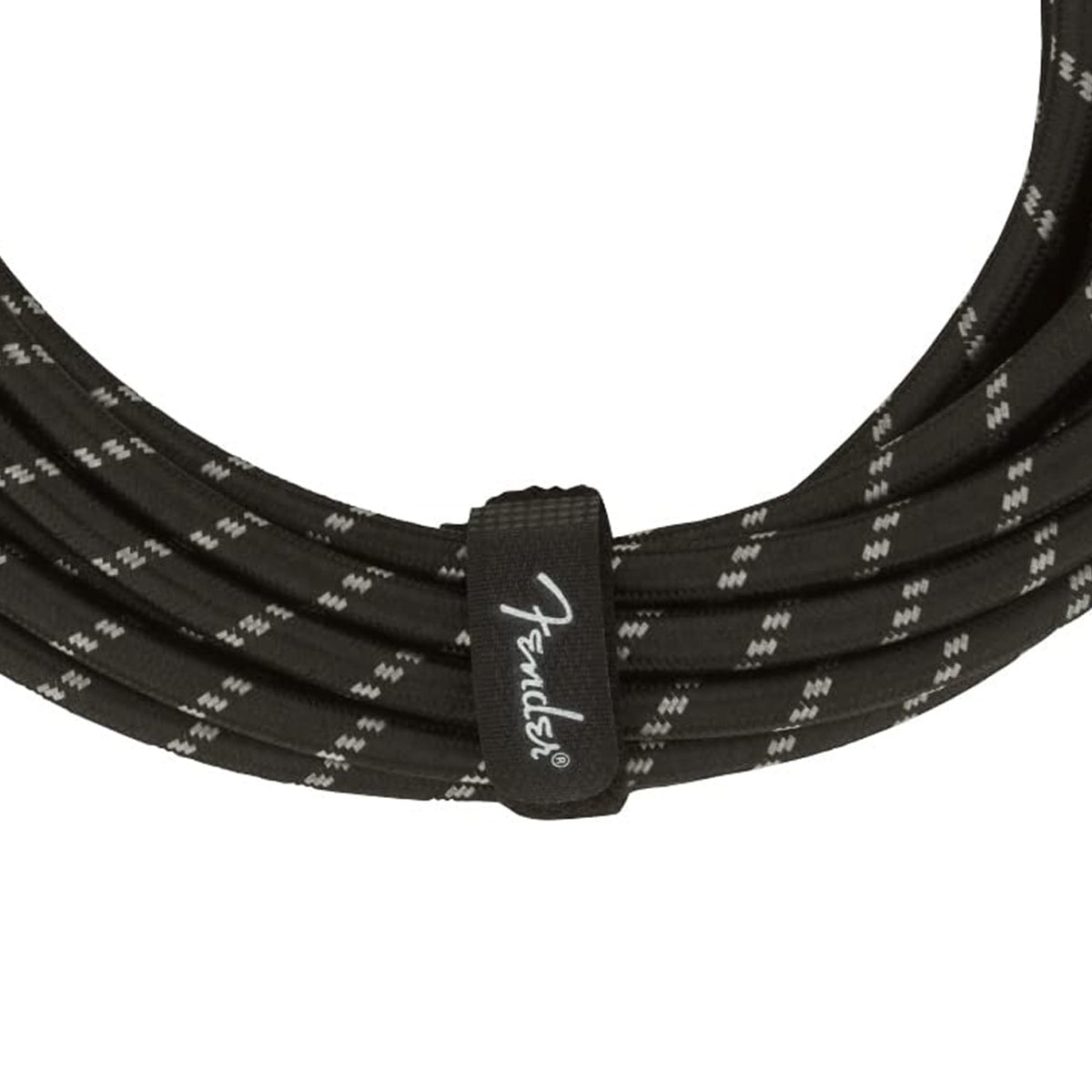 Fender 25-Foot Deluxe Instrument Cable, Straight-Straight, Black Tweed - 1 Pack